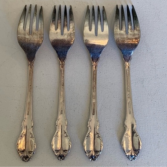4 International Holmes & Edwards Deep SILVER FASHION 6.75" Forks Fork Set 1957 - Picture 2 of 13